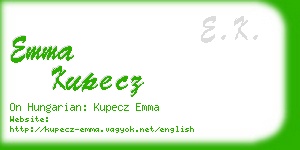 emma kupecz business card